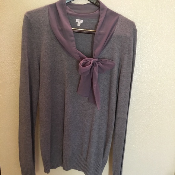 J. Crew Sweaters - GRAY J.CREW WOOL SWEATER/PUSSY BOW GRAY SWEATER